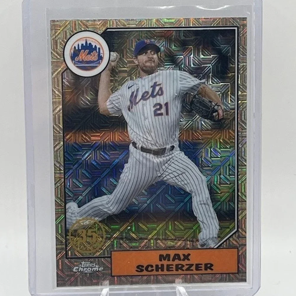 Max Scherzer Silver Pack Mojo Refractor 2022 Topps Chrome T87C-43 New York Mets